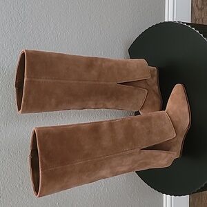 Vince Camuto Tibani Cuffed Tall Wedge Boot Nutmeg Verona 7M $249